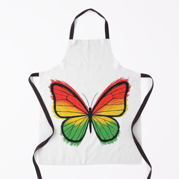 Item preview, Rasta Butterfly in Red Yellow Green Brush Style designed and sold by ArtfulWeave.