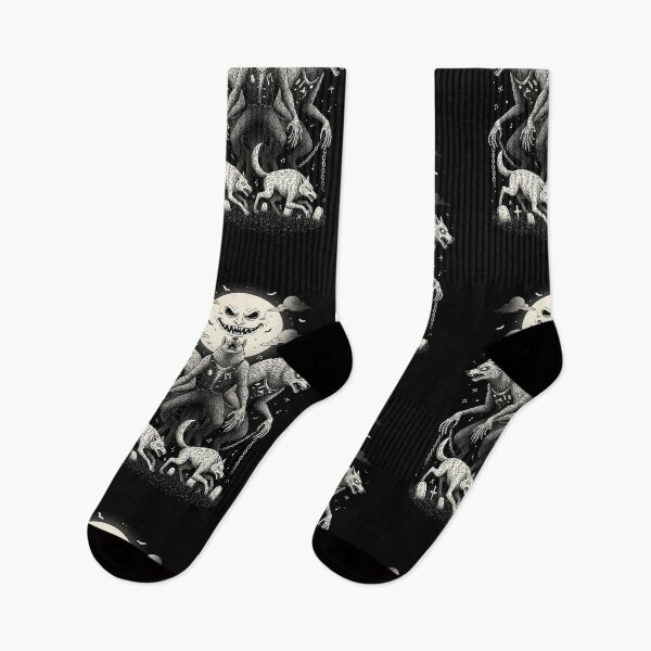 Item preview, Werewolf Full Moon Black Horror Goth Tattoo Style designed and sold by HoopeStylee.