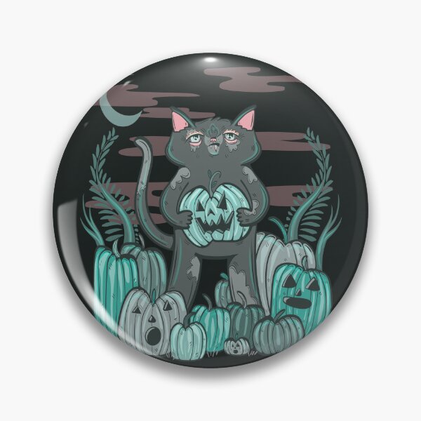 Item preview, Spooky Pumpkin Patch Halloween Cat designed and sold by crestfallenmermaid.