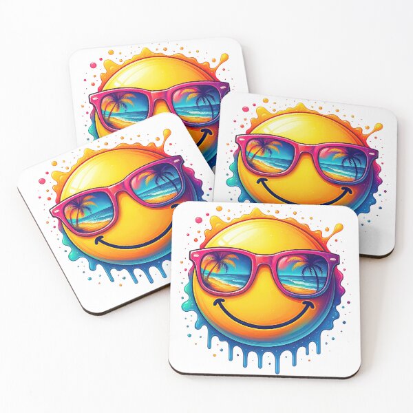 Item preview, Cool Smiling Sun with Sunglasses and Beach View designed and sold by ArtfulWeave.