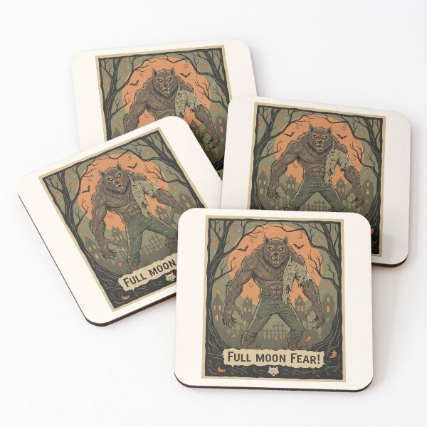 Item preview, Full Moon Fear Retro Werewolf Horror Movie Poster designed and sold by HoopeStylee.