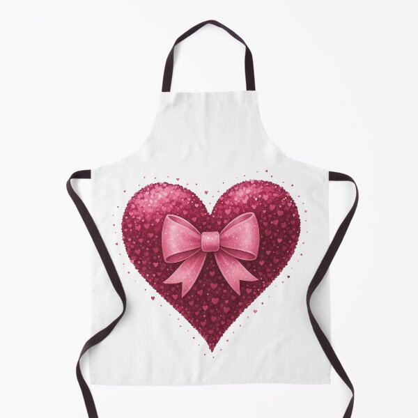 Item preview, Pink Glitter Heart with Bow Design designed and sold by ArtfulWeave.