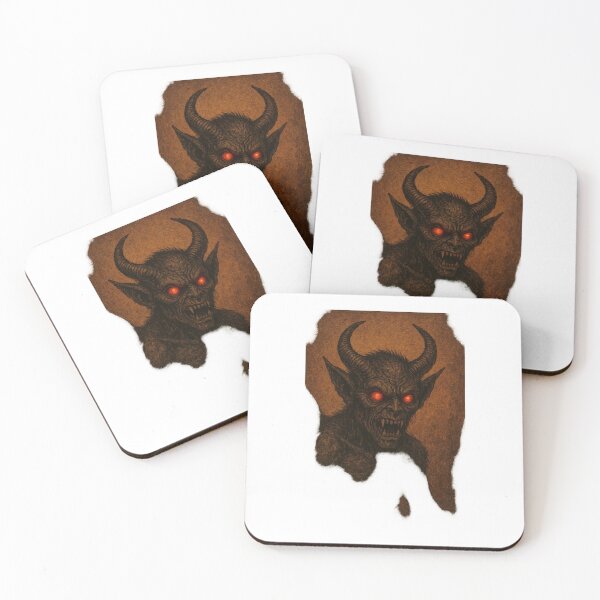 Item preview, “Red-Eyed Demon – Retro Horror Halloween Design” designed and sold by BlackStarShop77.