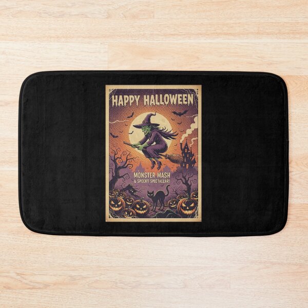 Item preview, Happy Halloween Witch Monster Mash Retro Poster designed and sold by HoopeStylee.
