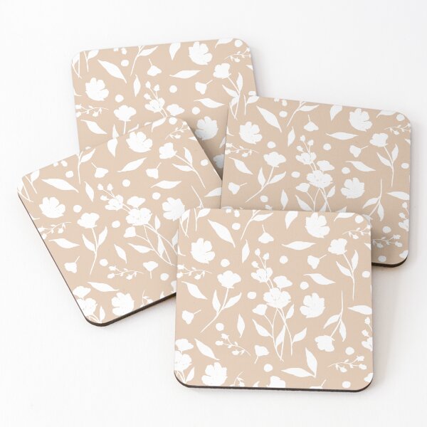 Item preview, Minimal Beige & White Hand-Drawn Floral Pattern designed and sold by Designs by christel_treiber.