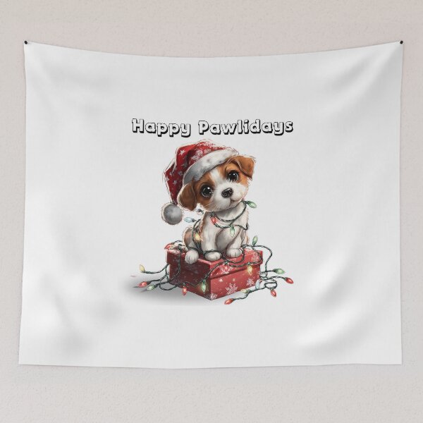 Item preview, Happy Pawlidays Cute Puppy Christmas Design designed and sold by QuirkyChicArts.