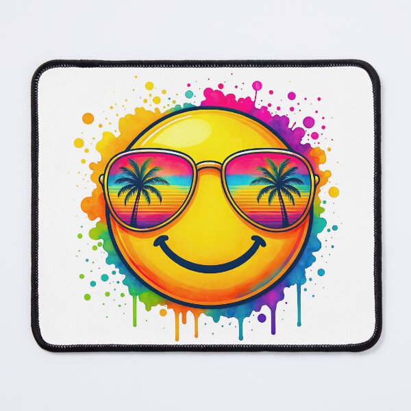 Item preview, Tropical Smile Face with Sunset Sunglasses designed and sold by ArtfulWeave.