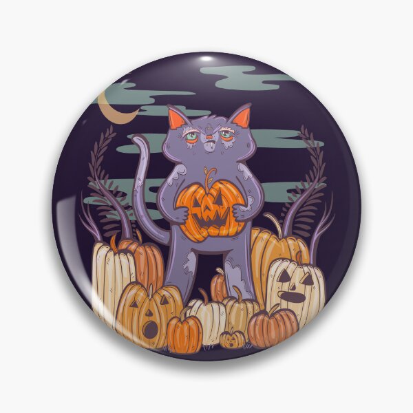 Item preview, Spooky Pumpkin Patch Halloween Cat 2 designed and sold by crestfallenmermaid.