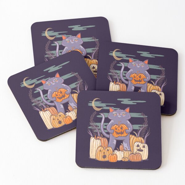 Item preview, Spooky Pumpkin Patch Halloween Cat 2 designed and sold by crestfallenmermaid.
