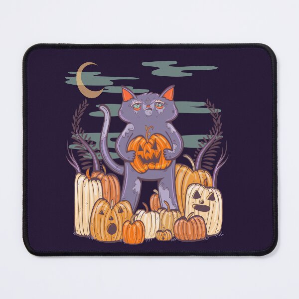 Item preview, Spooky Pumpkin Patch Halloween Cat 2 designed and sold by crestfallenmermaid.