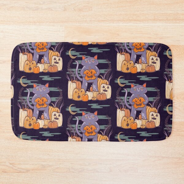 Item preview, Spooky Pumpkin Patch Halloween Cat 2 designed and sold by crestfallenmermaid.
