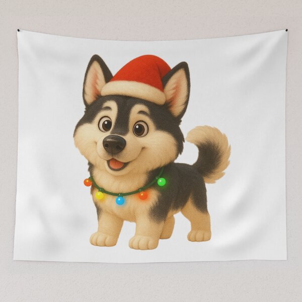 Item preview, Christmas Alaskan Husky designed and sold by Sillytoe.