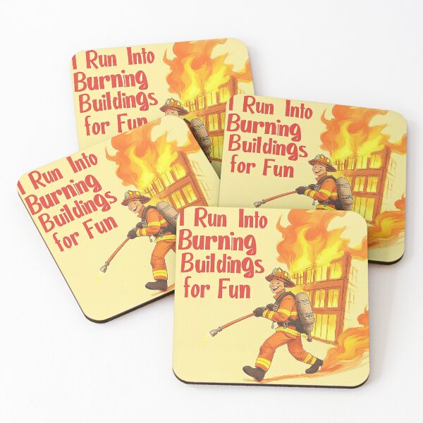 Item preview, I Run into Burning Buildings for Fun - Firefighter  designed and sold by HalsandTyCustom.