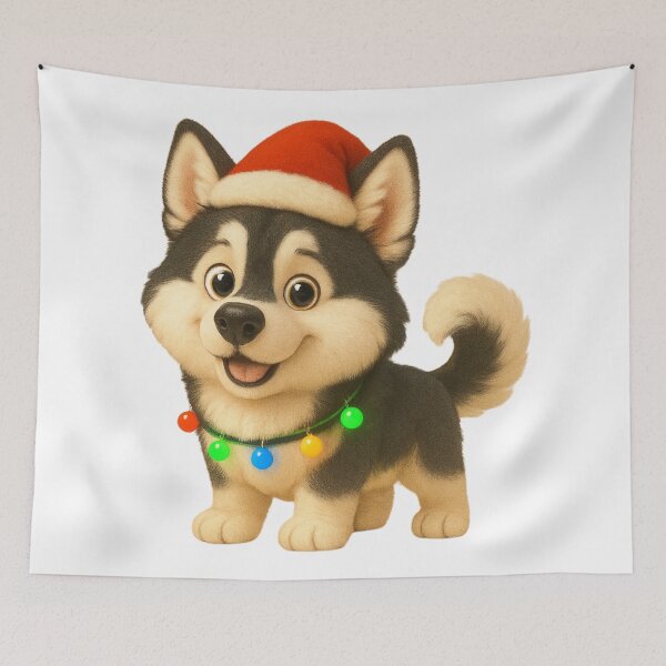 Item preview, Christmas Alaskan Malamute designed and sold by Sillytoe.