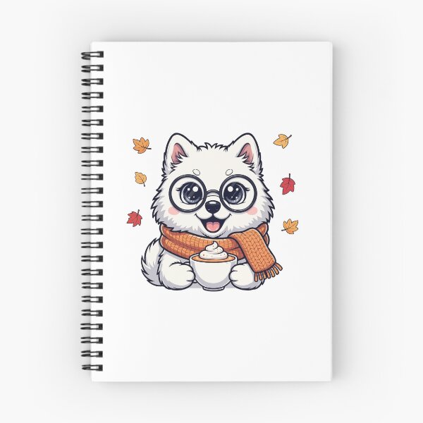 Item preview, Cute Samoyed Dog with Pumpkin Spice Latte – Cozy Fall Coffee Pup designed and sold by The Real Life Symphony.