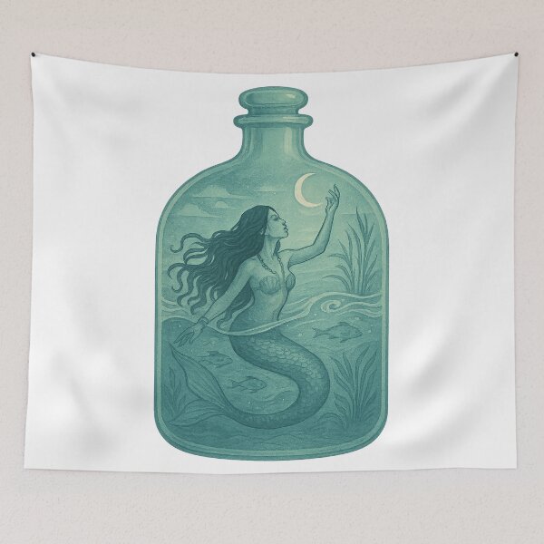 Item preview, Mermaid Witch in a Bottle Terrarium designed and sold by thehaywirehoney.