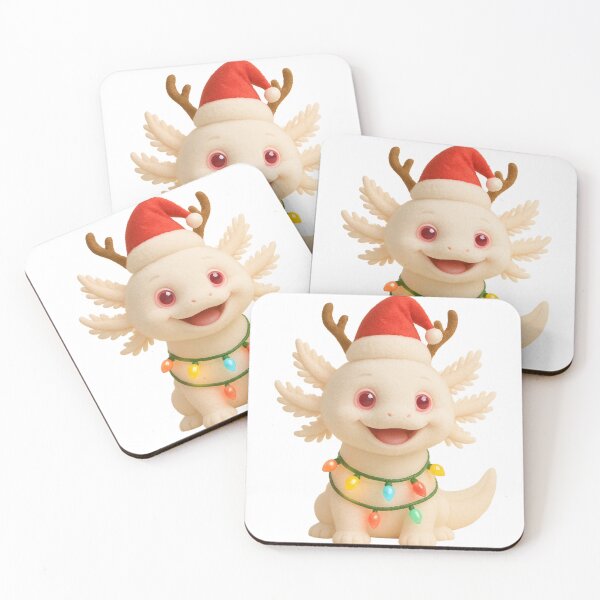 Item preview, Christmas Albino White Axolotl designed and sold by Sillytoe.