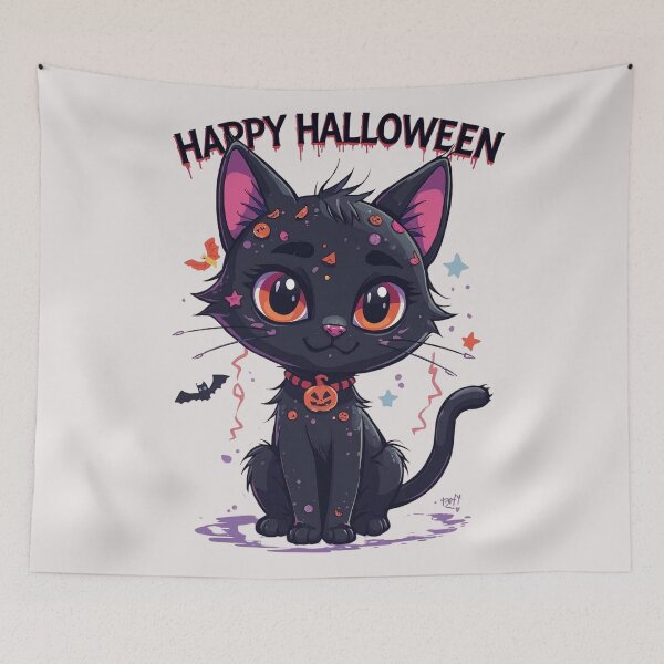 Item preview, Black cat (Halloween) designed and sold by Pastel & Neon art store.