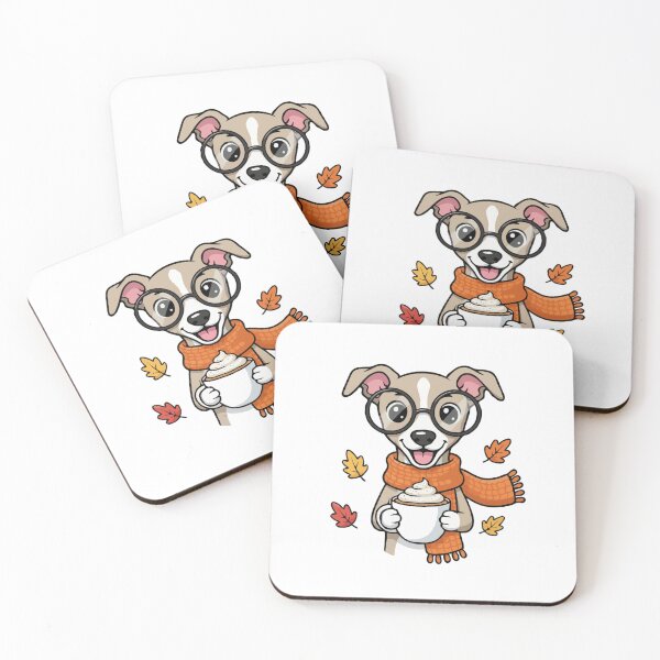 Item preview, Cute Whippet Dog with Pumpkin Spice Latte – Cozy Fall Coffee Pup designed and sold by The Real Life Symphony.