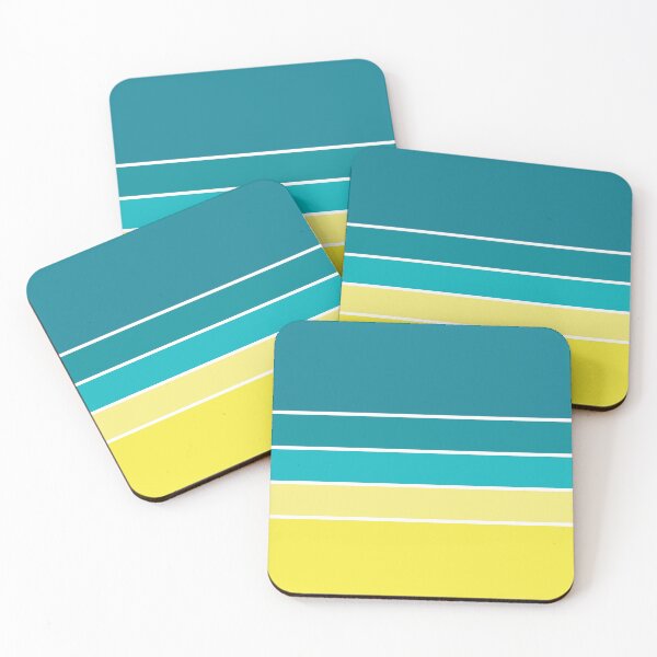 Item preview,  Cool 70s Vintage Retro Stripes in Teal and Yellow designed and sold by Deutschic.