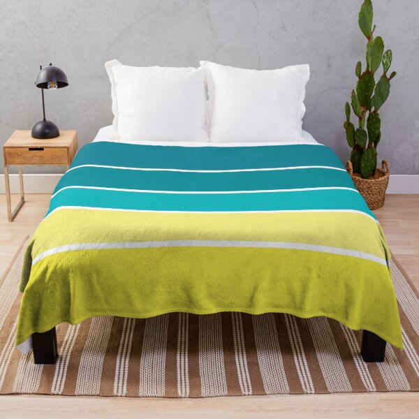 Item preview, Cool 70s Vintage Retro Stripes in Teal and Yellow designed and sold by Deutschic.