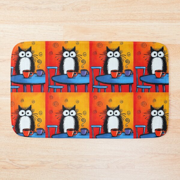 Item preview, Double Shot Drama- Wide-Eyed Cat Navigates a Two-Cup Morning Crisis designed and sold by OlfactoART Studio.