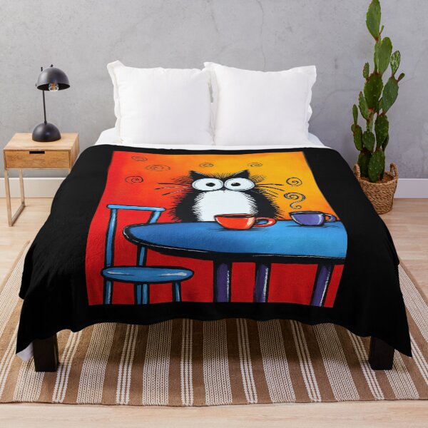 Item preview, Double Shot Drama- Wide-Eyed Cat Navigates a Two-Cup Morning Crisis designed and sold by OlfactoART Studio.