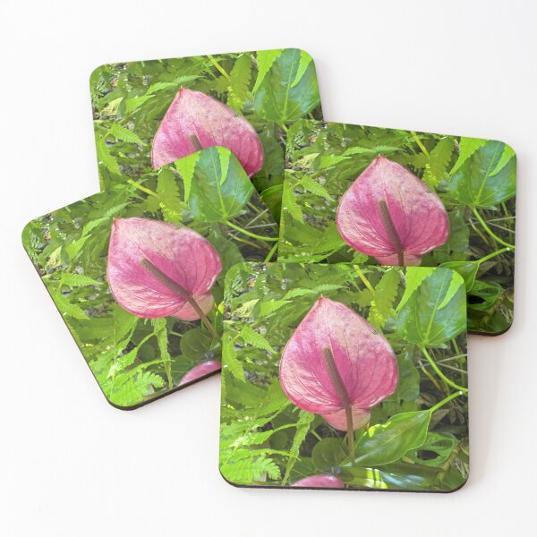 Item preview, “Pink Anthurium Among Ferns and Leaves” designed and sold by TrisaThyme.
