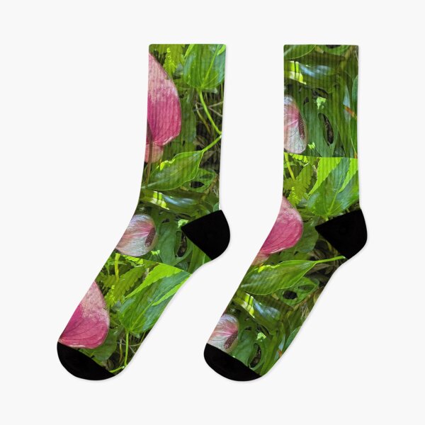 Item preview, “Pink Anthurium Among Ferns and Leaves” designed and sold by TrisaThyme.