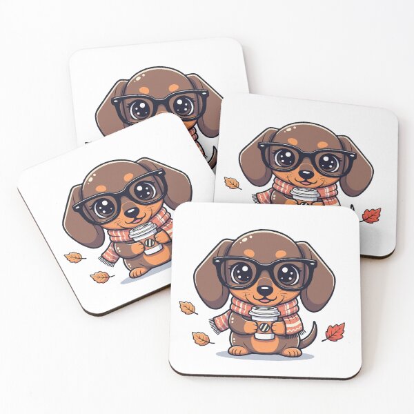 Item preview, Cute Dachshund Dog with Pumpkin Spice Latte – Cozy Fall Coffee Pup designed and sold by The Real Life Symphony.
