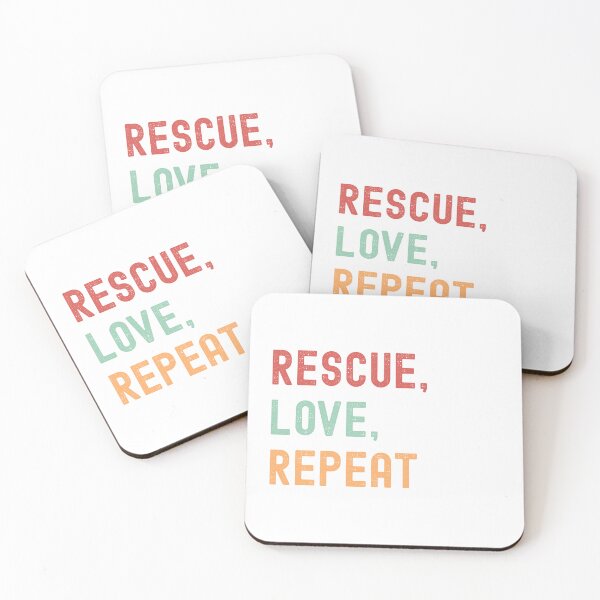 Item preview, Rescue Love Repeat – Animal Rescue & Pet Adoption Quote for Animal Lovers designed and sold by Shopk9.