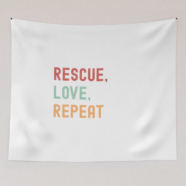 Item preview, Rescue Love Repeat – Animal Rescue & Pet Adoption Quote for Animal Lovers designed and sold by Shopk9.