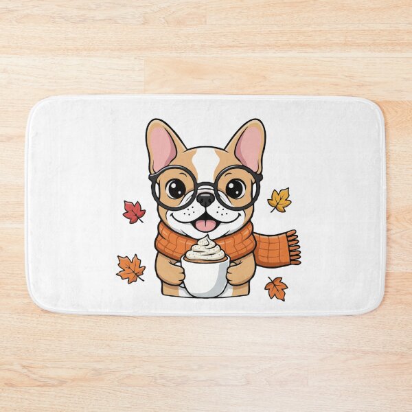 Item preview, Cute French Bulldog Dog with Pumpkin Spice Latte – Cozy Fall Coffee Pup designed and sold by The Real Life Symphony.