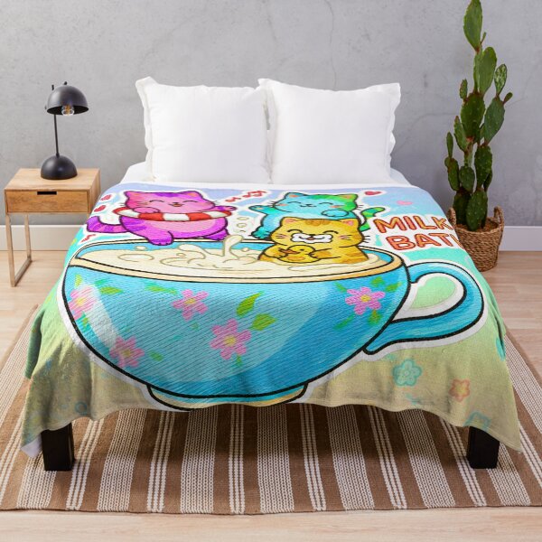 Item preview, Three Chibi Kittens Embroidery Bath Milk Teacup Kawaii designed and sold by JOSTH.