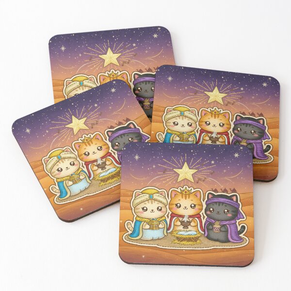 Item preview, Three Wise Men Chibi Kittens Epiphany Embroidery designed and sold by JOSTH.