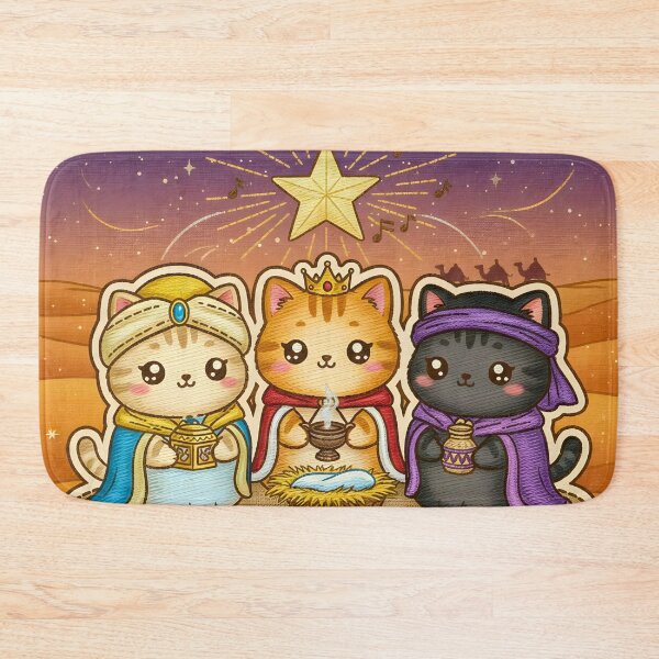 Item preview, Three Wise Men Chibi Kittens Epiphany Embroidery designed and sold by JOSTH.