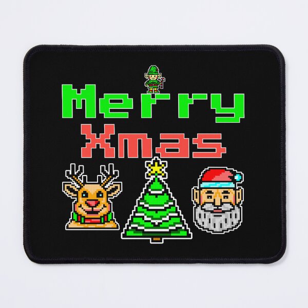 Item preview, Merry Xmas Pixel Art Design with Santa Tree and Reindeer designed and sold by IceBathDESIGNS.