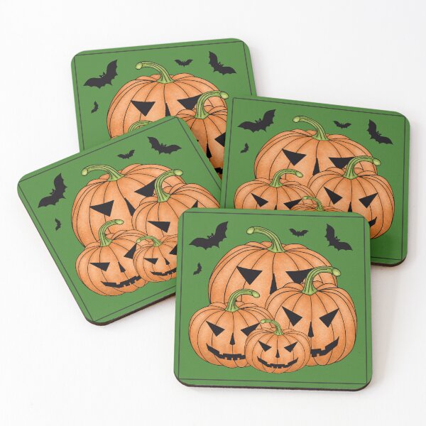 Item preview, Halloween pumpkins on a green background designed and sold by Cherevan.
