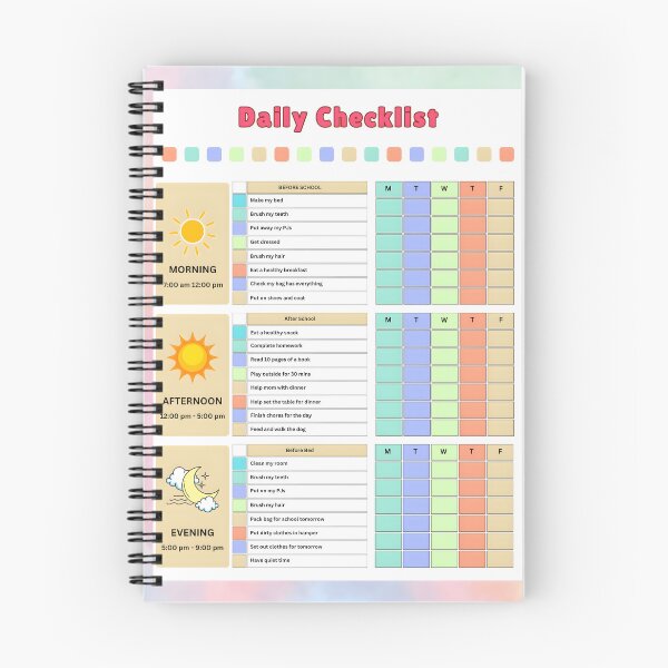 Item preview, Kids Daily Checklist Poster – Fun Colorful Routine Tracker designed and sold by EmeraldeaDesign.
