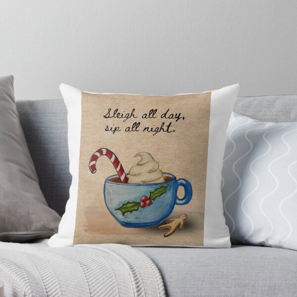 Item preview, Sleigh All Day, Sip All Night—Hot Cocoa & Gingerbread Man  designed and sold by The Baroque Brush.