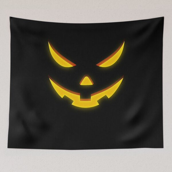 Item preview, Scary Pumpkin Face with Sly Laugh: Glowing Jack O’ Lantern Halloween Art designed and sold by MONTRIS.