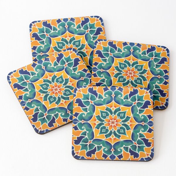 Item preview, Luxury Moroccan Zellige Mandala // Square Islamic Geometric Tile Art – Bohemian Wall Design designed and sold by Artaprintly.