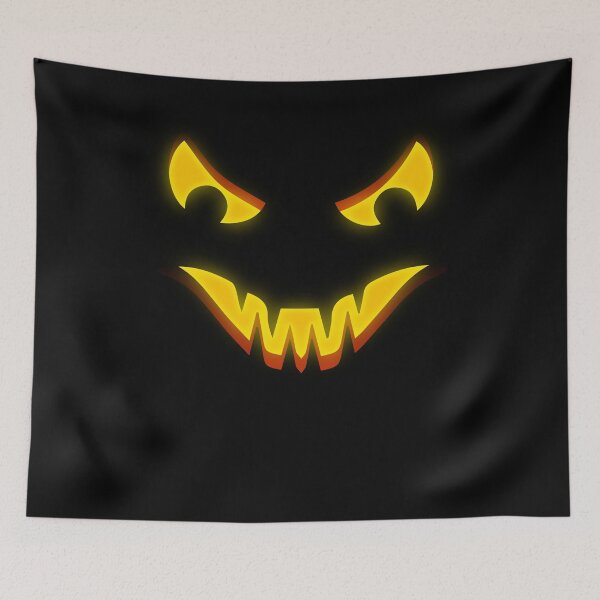 Item preview, Scary Pumpkin Face with Evil Look and Weird Laugh: Glowing Halloween Jack O’ Lantern Art designed and sold by MONTRIS.