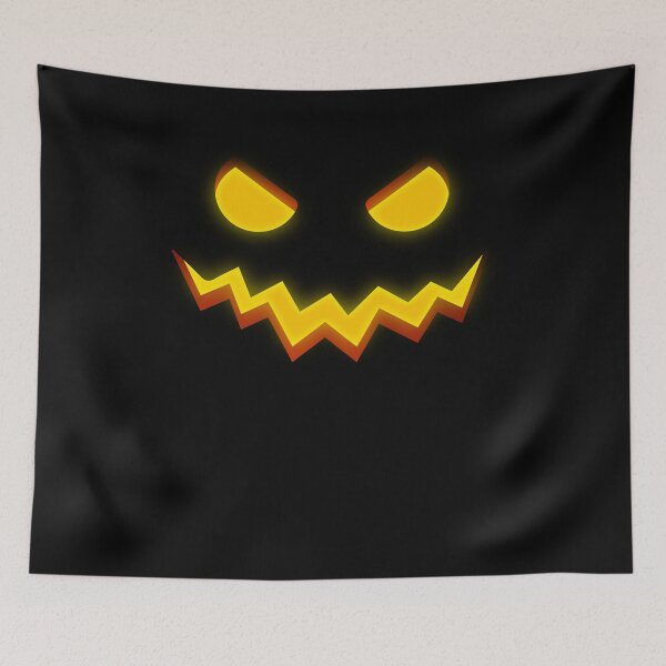 Item preview, Scary Pumpkin Face with Evil Look and Smile: Glowing Jack O’ Lantern Halloween Art designed and sold by MONTRIS.