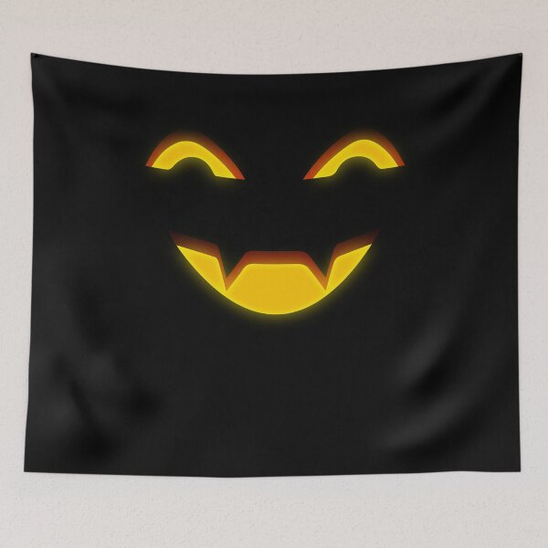 Item preview, Happy Scary Pumpkin Face with Evil Bat Smile: Glowing Jack O’ Lantern Halloween Art designed and sold by MONTRIS.