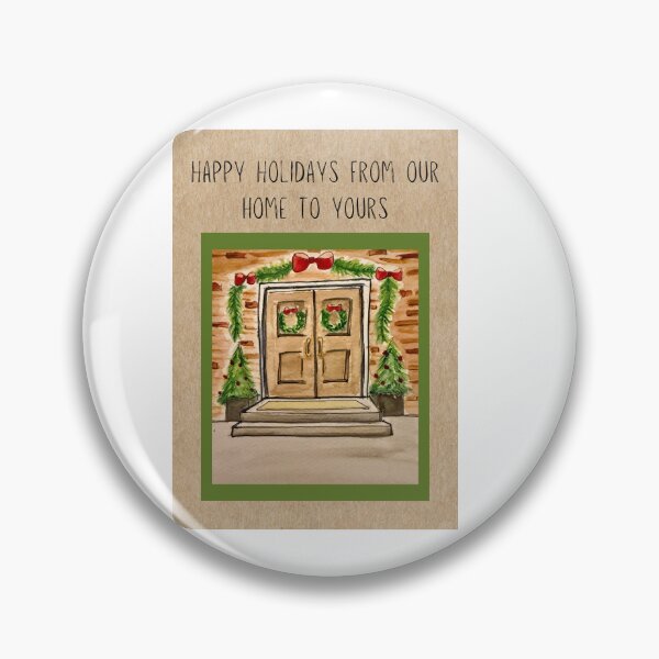 Item preview, Happy Holidays from our home to yours original watercolor designed and sold by The Baroque Brush.