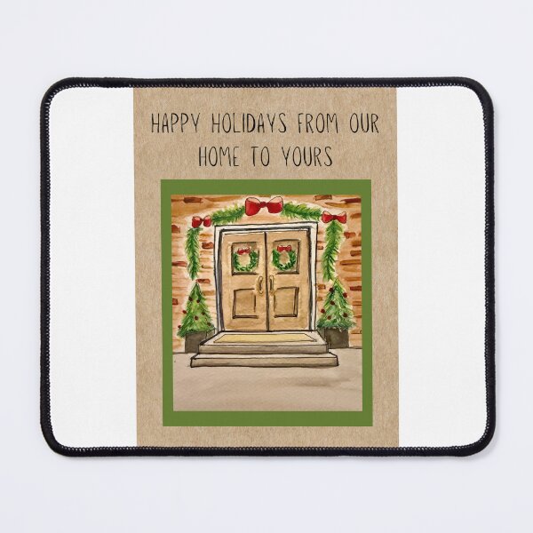 Item preview, Happy Holidays from our home to yours original watercolor designed and sold by The Baroque Brush.