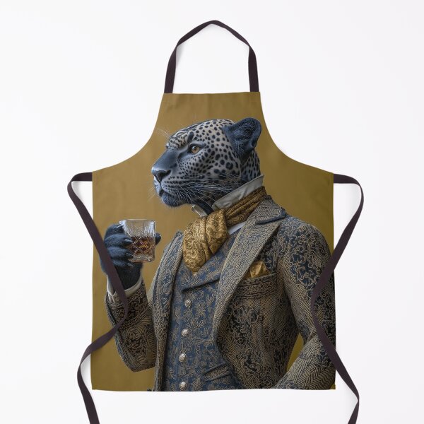 Item preview, Elegant Leopard Gentleman – Anthropomorphic Jaguar in Vintage Suit Drinking Whiskey designed and sold by Gino By Design.