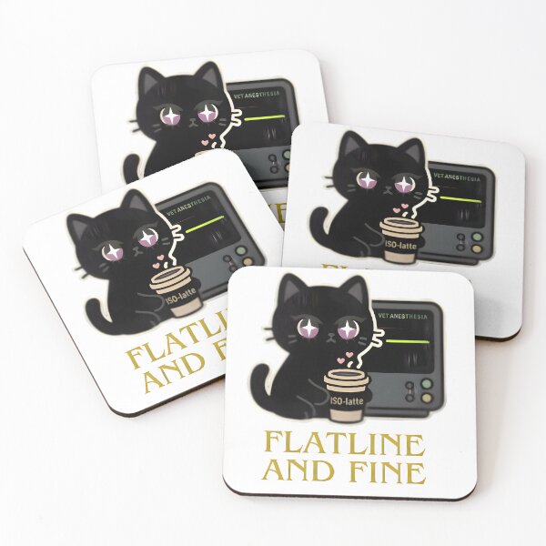 Item preview, Flatline and Fine – Coffee Cat Mood designed and sold by Bettybee00.