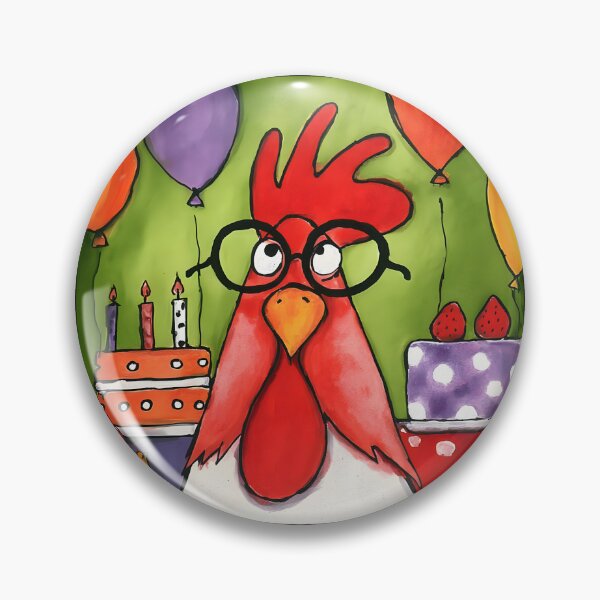 Item preview, Party-Ready Chicken Rocking Glasses and Owning the Cake, Balloons, and Candle Chaos designed and sold by OlfactoART Studio.